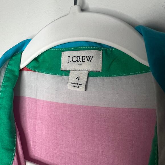 J. Crew Rainbow Stripe Midi Shirt Dress Size 4 - Picture 5 of 8